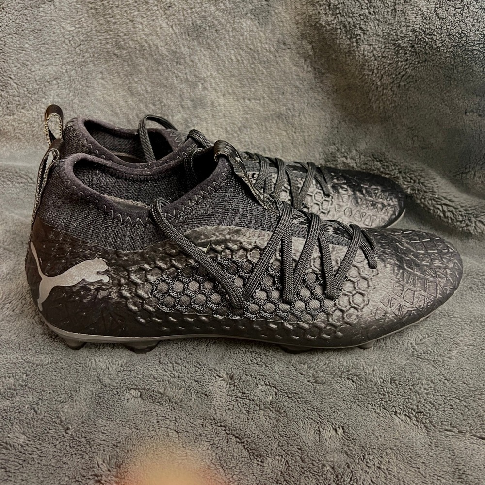 Puma Future 4.1 Netfit FG AG Mens Soccer Cleats Black Silver 105612-02 US 9